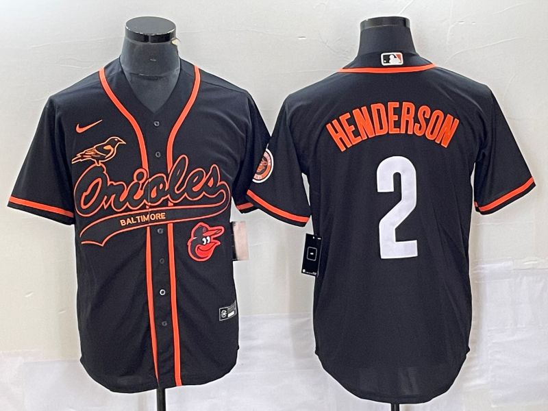 Men Baltimore Orioles #2 Henderson Black Co Branding Nike Game MLB Jersey style 2->baltimore orioles->MLB Jersey
